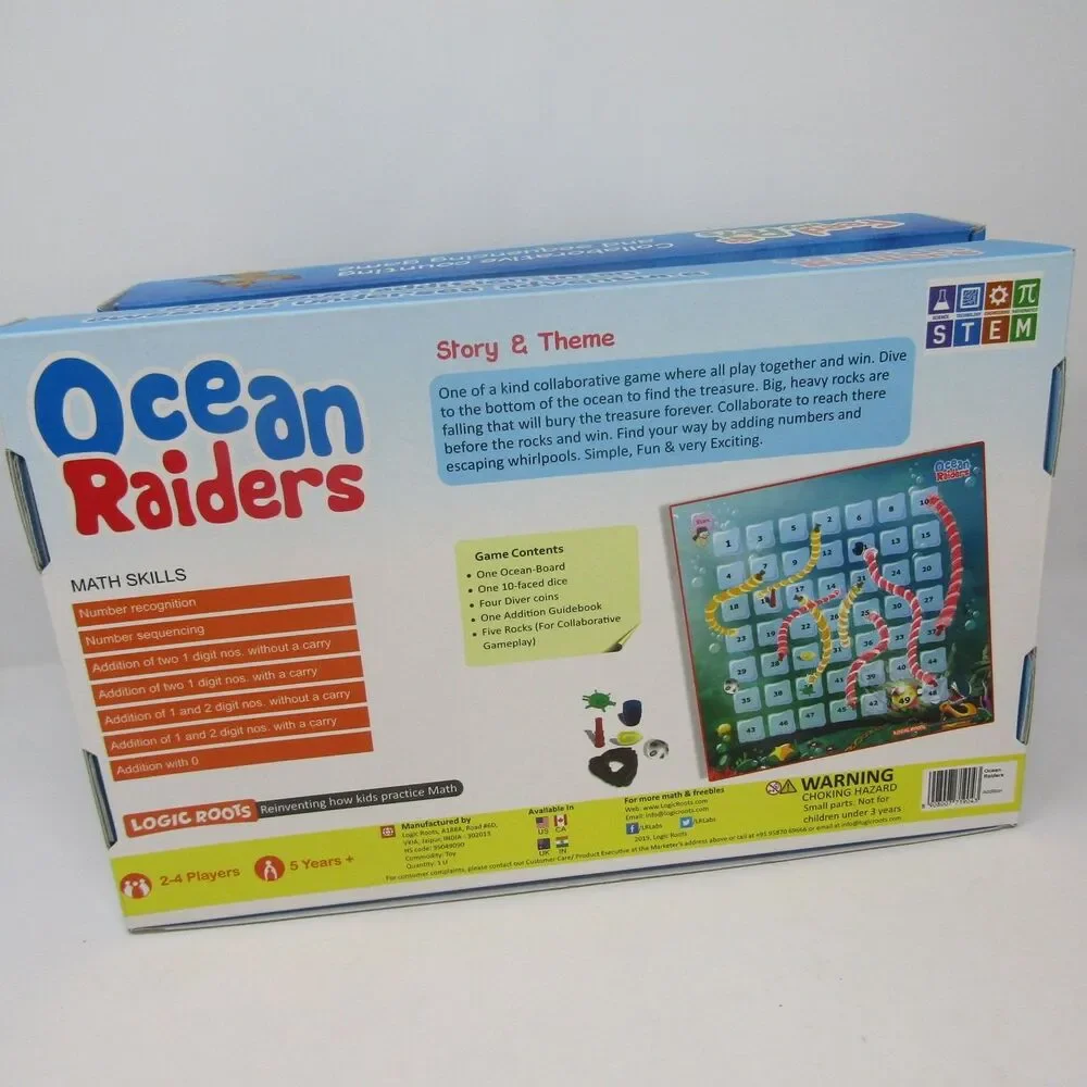 Logic Roots Ocean Raiders & Feed My Pets Board Games STEM Math Learning Set